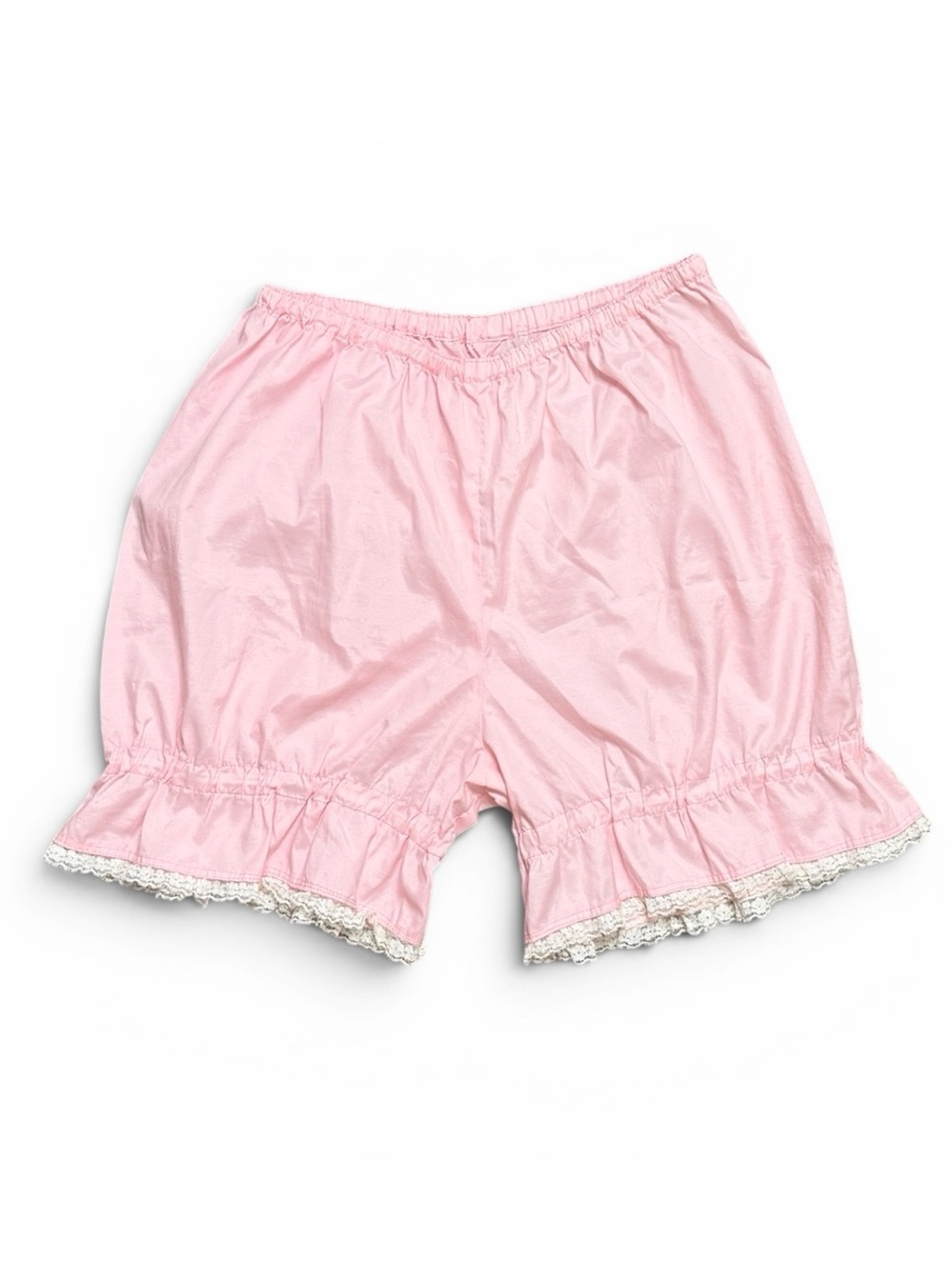 Vintage Bloomers Shorts Handmade Pink with White Lace M Medium L Large